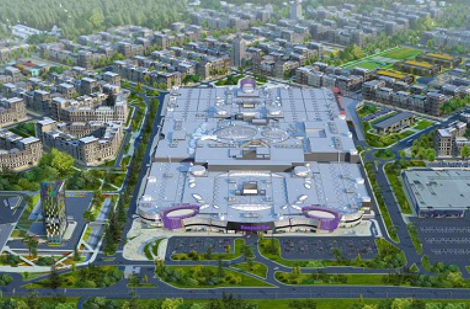 Construction of the biggest shopping and entertainment center in Ukraine is in active progress