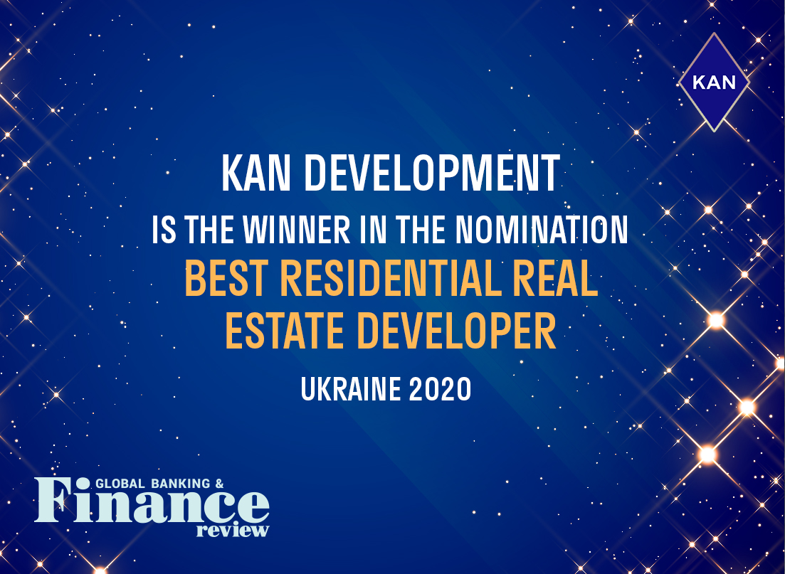 KAN became the winners of the prestigious international award Global Banking And Finance Review 2020 in the nomination Best Residential Property Developer