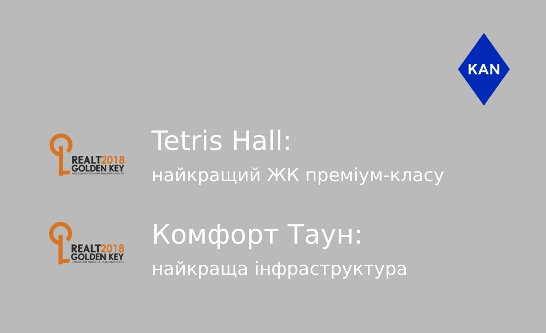 Tetris Hall та Комфорт Таун стали переможцями Realt Golden Key 2018